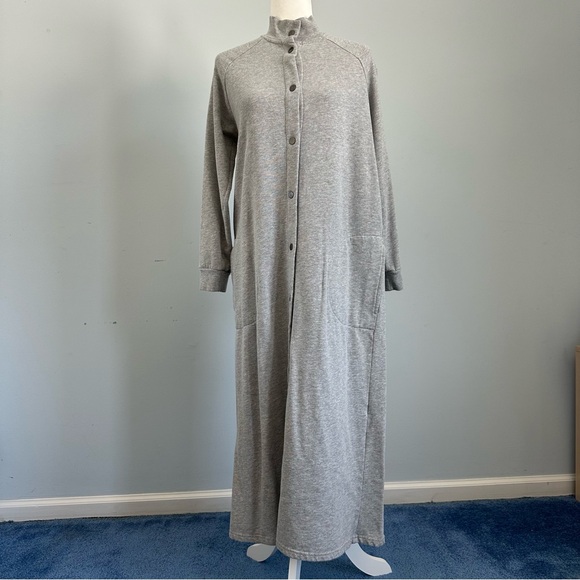 Gray Long Button-Up Robe - Picture 8 of 17